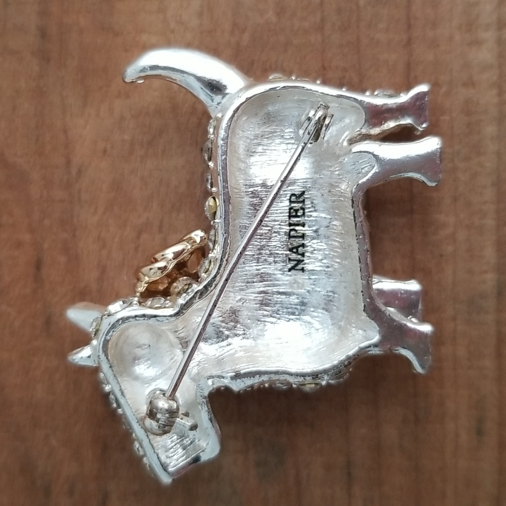 Scottish Terrier Two Tone Rhinestone Brooch - Picture 3 of 5
